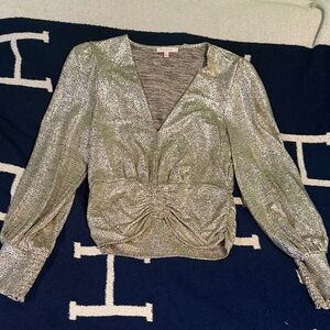 Skies are blue gold ruched Women's Top